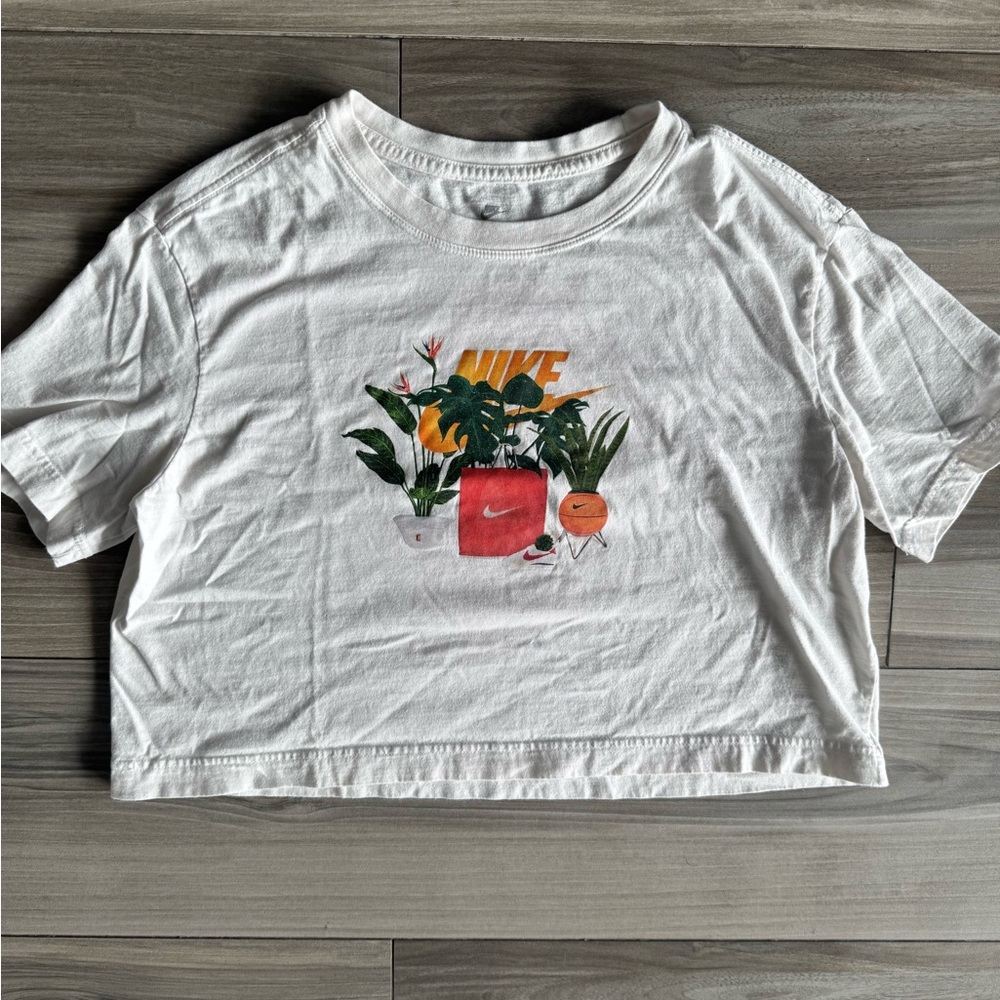 Nike White Tee with Orange Graphic